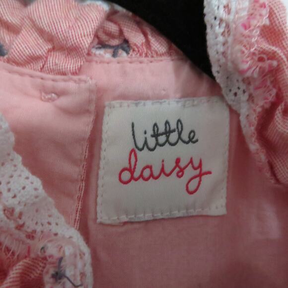 Little Daisy Kids Sz 12-18M Pink Dress Floral Embroidered Print Sleeveless - Picture 6 of 7